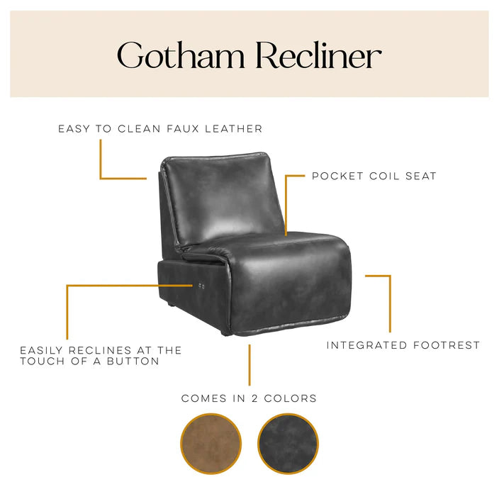 Gotham Power Motion Recliner, Acorn