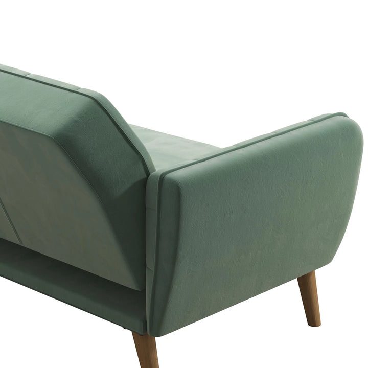 Memory Foam Futon and Sofa Bed, Light Green Velvet