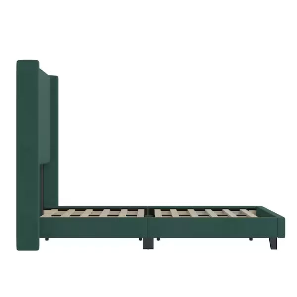 Emerald Velvet Full Platform Bed with Headboard